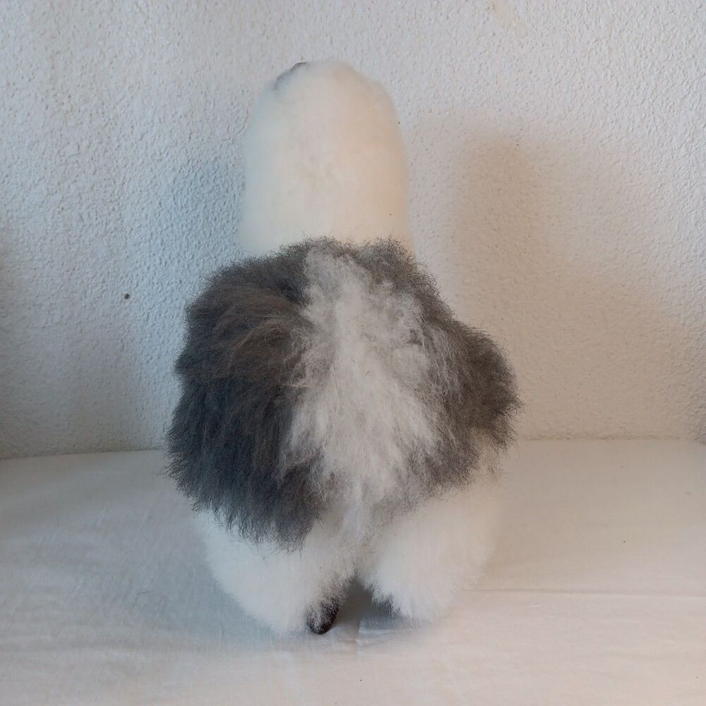Peruvian Alpaca Fur Plush Llama Handmade 12inch Standing Stuffed Animal Imported - Picture 5 of 11